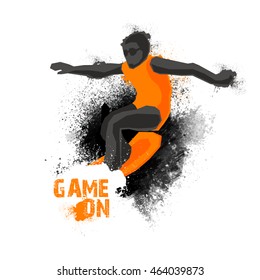 Creative illustration of a Surfer on abstract background for Sports concept.