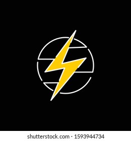 Creative illustration Thunder Electric Concept logo design template  