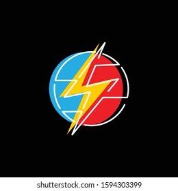 Creative illustration Thunder Electric Concept logo design template  