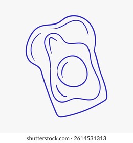 Creative illustration of toast with a fried egg on top captured in a minimalist style