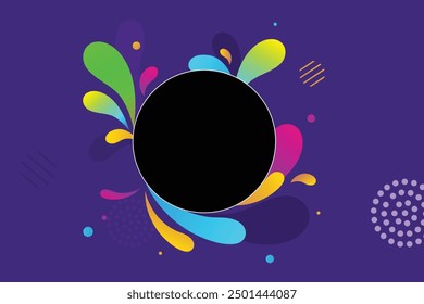 Ilustración creativa de marco de Anuncio plano geométrico de moda aislado sobre fondo. 