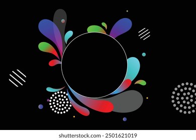 Ilustración creativa de marco de Anuncio plano geométrico de moda aislado sobre fondo. 