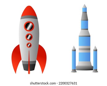 Creative Illustration Of Two Rockets