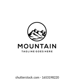 Creative Illustration vintage outdoor Simple Mountain Logo Design Vector