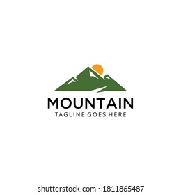 Creative Illustration vintage outdoor Simple Mountain Logo Design Vector