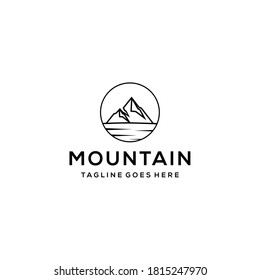Creative Illustration vintage outdoor Simple Mountain Logo Design Vector