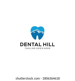 Creative Illustration Vintage Einfache Berge auf dem Dentalzeichen Logo Design Vektorgrafik