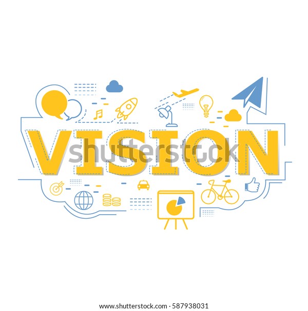 Creative Illustration Vision Word Lettering Typography Stock Vector ...