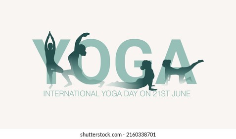 Creative illustration of woman doing yoga for International Yoga Day on 21st June