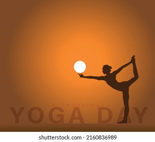 Creative illustration of woman doing yoga for International Yoga Day on 21st June