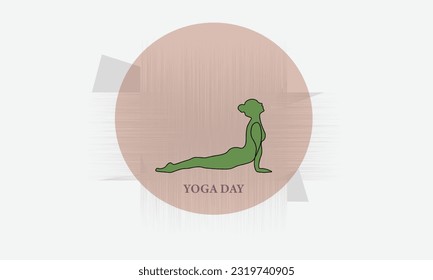 Creative illustration of woman doing yoga for International Yoga Day on 21st June.