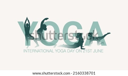 Creative illustration of woman doing yoga for International Yoga Day on 21st June