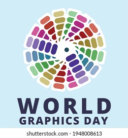 Creative illustration for World Graphics Day and Text effect with dark blue shade in a White background, Graphics Day special vector design for a poster with Multi-colour Shade in a white background.