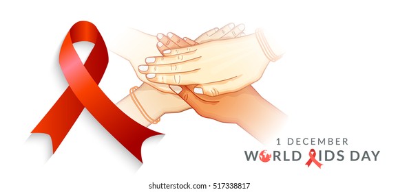 Creative illustration,banner or header of world aids day.