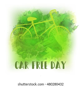 Creative illustration,banner or poster of car free day.