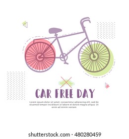 Creative illustration,banner or poster of car free day.