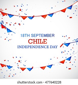 Creative illustration,banner or poster of chile independence day celebration.