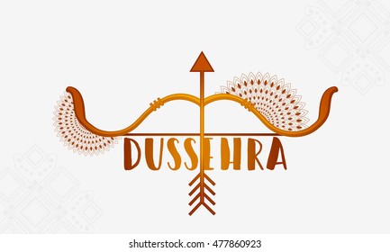 Creative illustration,banner or poster of dussehra celebration.