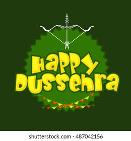 Creative illustration,banner or poster of dussehra with ten headed Ravana.