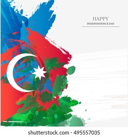 Creative illustration,banner or poster for independence day of Azerbaijan.