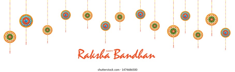 Creative illustration,banner or poster for indian festival of raksha bandhan celebration.
