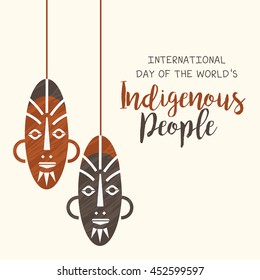 Creative illustration,banner or poster for International Day of the World Indigenous People.