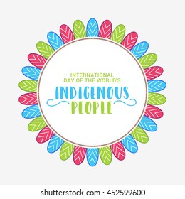 Creative illustration,banner or poster for International Day of the World Indigenous People.