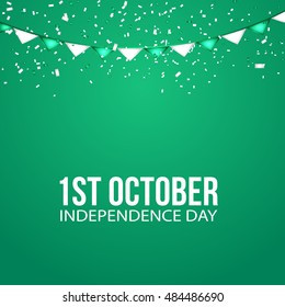 Creative illustration,banner or poster of nigeria independence day celebration.