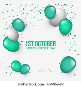 Creative illustration,banner or poster of nigeria independence day celebration.