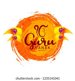 Creative illustration,poster or banner of Guru Nanak Jayanti celebration.