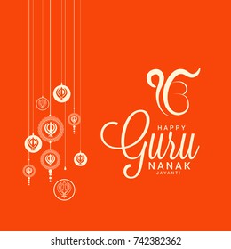 Creative illustration,poster or banner of Guru Nanak Jayanti celebration.