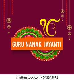 Creative Illustrationposter Banner Guru Nanak Jayanti Stock Vector ...