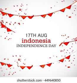 Creative illustration,poster or banner for independence day celebration of indonesia.