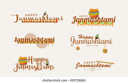 Creative illustration,poster or banner for indian festival of janmashtami celebration.