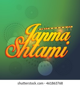 Creative illustration,poster or banner for indian festival of janmashtami celebration.