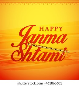 Creative illustration,poster or banner for indian festival of janmashtami celebration.