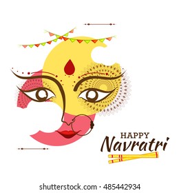 Creative illustration,poster or banner of indian festival navratri celebration.