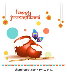 Creative Illustration,Poster Or Banner For Indian Festival Of Janmashtami Celebration.