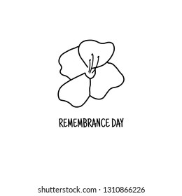 Creative illustration,poster or banner of remembrance day of Canada with poppy flower