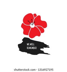 Creative illustration,poster or banner of remembrance day of Canada with poppy flower