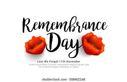 Creative illustration,poster or banner of remembrance day of Canada with poppy flowers background.