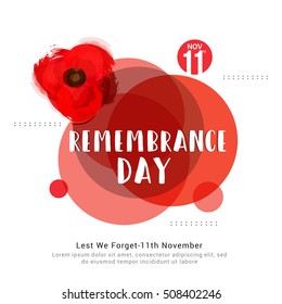 Creative illustration,poster or banner of remembrance day of Canada with poppy flowers background.