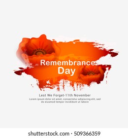 Creative illustration,poster or banner of remembrance day of Canada with poppy flowers background.