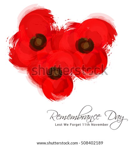 Creative illustration,poster or banner of remembrance day of Canada with poppy flowers background.