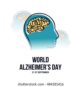Creative illustration,poster or banner of World Alzheimer's day.