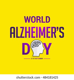 Creative illustration,poster or banner of World Alzheimer's day.