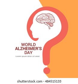 Creative illustration,poster or banner of World Alzheimer's day.