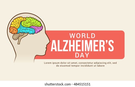 Creative illustration,poster or banner of World Alzheimer's day.