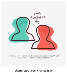 Creative illustration,poster or banner of World Alzheimer's day.