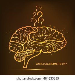 Creative illustration,poster or banner of World Alzheimer's day.